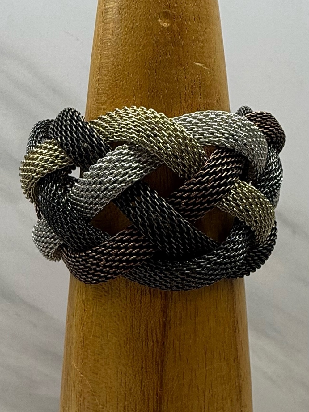 Braided Mesh Bracelet in Black, Silver, Bronze, and Gold